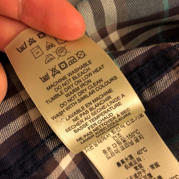 Burberry Brit Men’s Button Up Flannel Blue - Picture 4 of 7